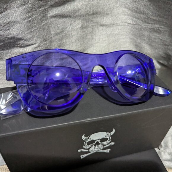 Vulgati The Beast Bubble Purple Sunglasses Goggles Black Horns - Picture 4 of 7